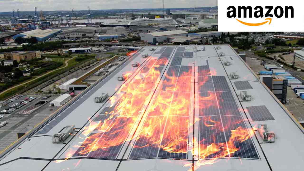 sedi amazon pannelli solari in fiamme