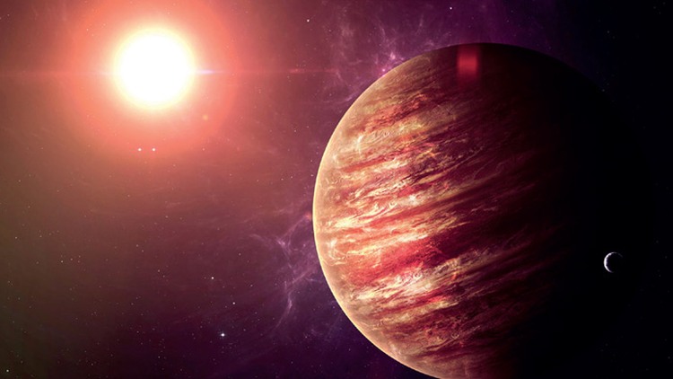 immagine di giove illuminato dal sole