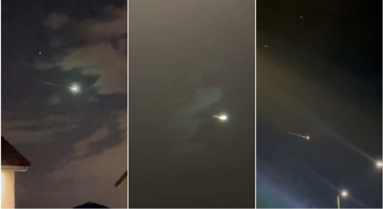foto postate sui social della meteora sui cieli della scozia