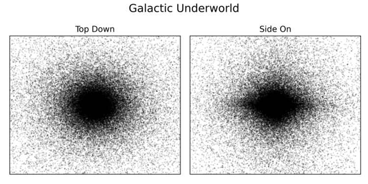 modello del cimitero delle stelle visto da sopra e sotto