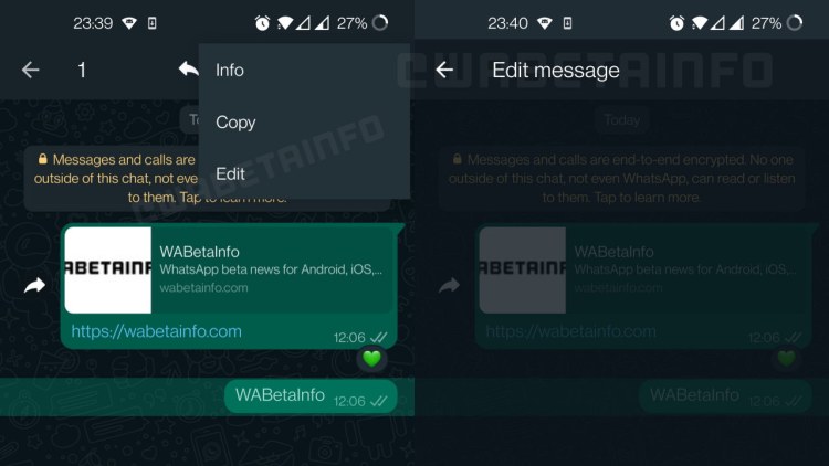 come modificare un messaggio su WhatsApp